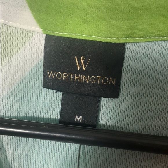 Worthington multi fall colored sleeveless blouse women's medium color block NWT - Picture 7 of 7